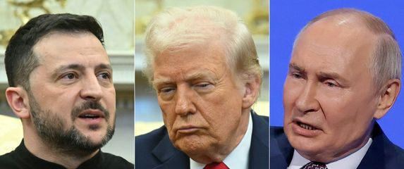 Volodimir Zelenski, Donald Trump i Vladimir Putin