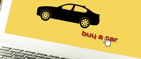 Online kupovina automobila, ilustracija