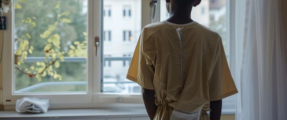 Dječak u bolnici, ilustracija, AI