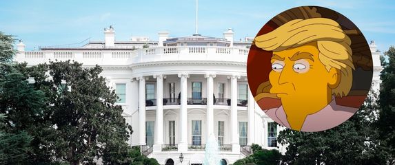 Bijela kuća u SAD-u i Donald Trump u stilu Simpsona