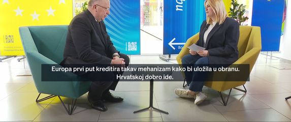 Andrius Kubilius i Petra Buljan, reporterka Dnevnika Nove TV