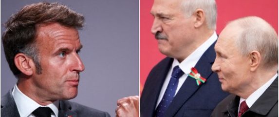 Emmanuel Macron, Aleksandar Lukašenko, Vladimir Putin