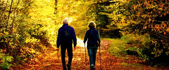 Stariji par u šetnji