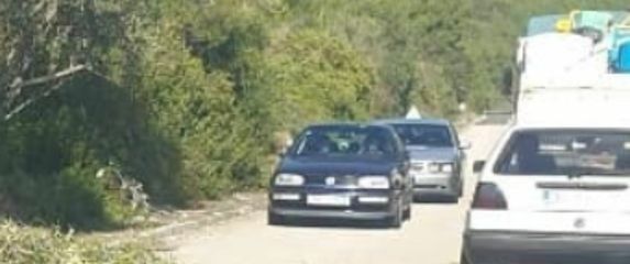 Kolona u prometu u Dalmaciji i starci koji obrezuju masline