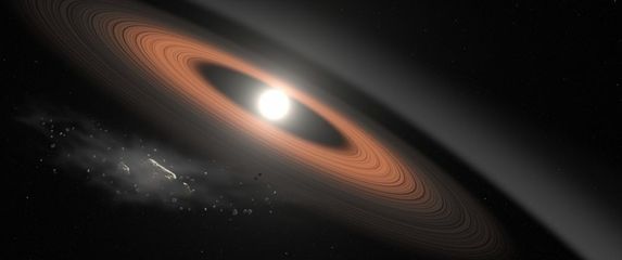 Ilustracija bijelog patuljka koji proždire ostatke planeta