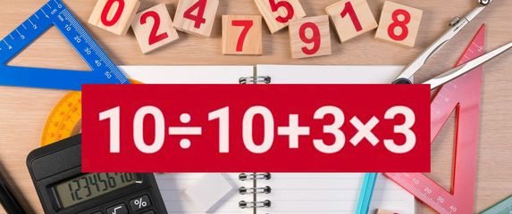 Matematička zagonetka i školski pribor