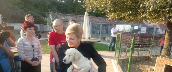Predsjednica udomila labradoricu Kiku (Foto: Dnevnik.hr)