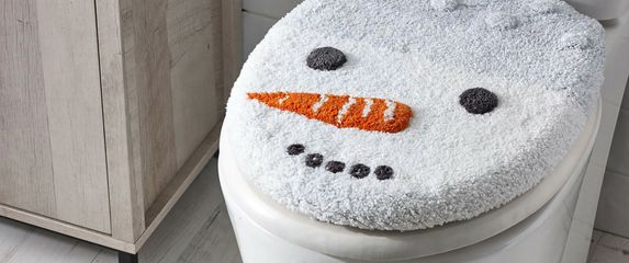 Presvlaka i tepihić za WC školjku s likom snjegovića - 4