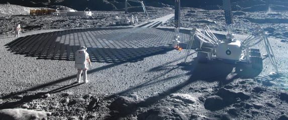 Prikaz gradnje nastambi na Mjesecu