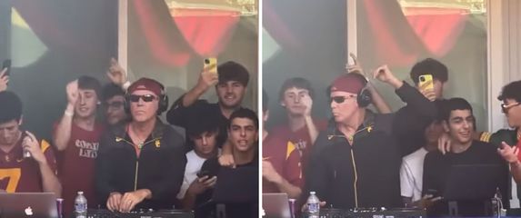 glumac Will Farrell za DJ pultom na utakmici USC Trojansa