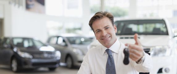 Prodavač automobila, ilustracija