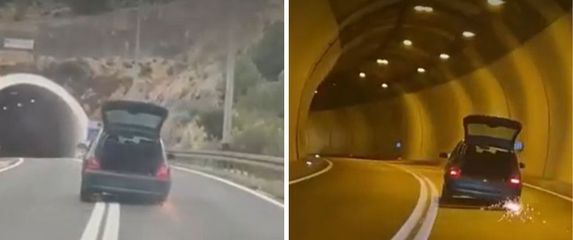 Vozila automobil bez guma i otvorenog prtljažnika