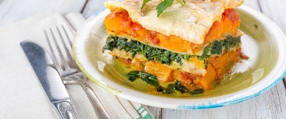 Lazanje s bundevom i špinatom