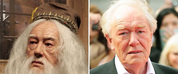 glumac Sir Michael Gambon i njegov lik Albus Dumbledore u serijalu filmova o Harryju Potteru