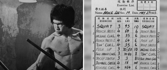 Glumac Bruce Lee i njegova kartica za trening