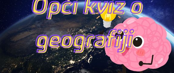 Zemlja iz svemira i mozak sa žaruljom uz natpis Opći kviz o geografiji