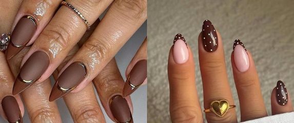 Smeđe jesenske manikure