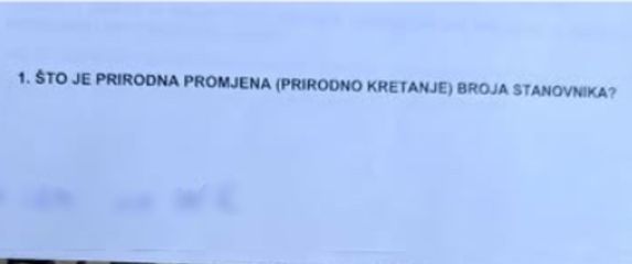 Odgovor učenika na pitanje