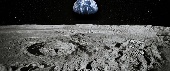 Pogled na Zemlju s Mjeseca, ilustracija