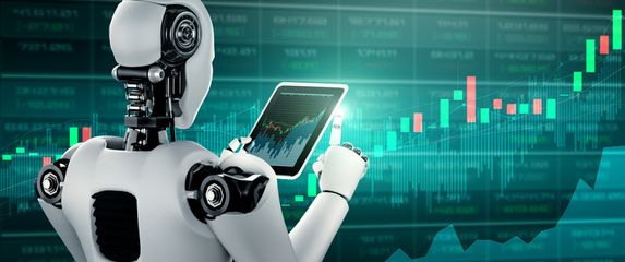 Umjetna inteligencija prati kretanje financijskog tržišta, ilustracija