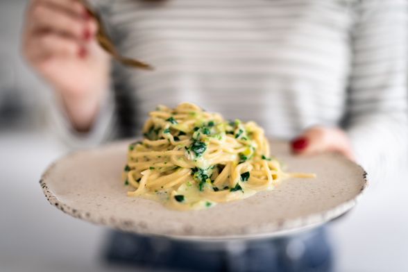 Domaća tjestenina u kremastom umaku od gorgonzole i špinata