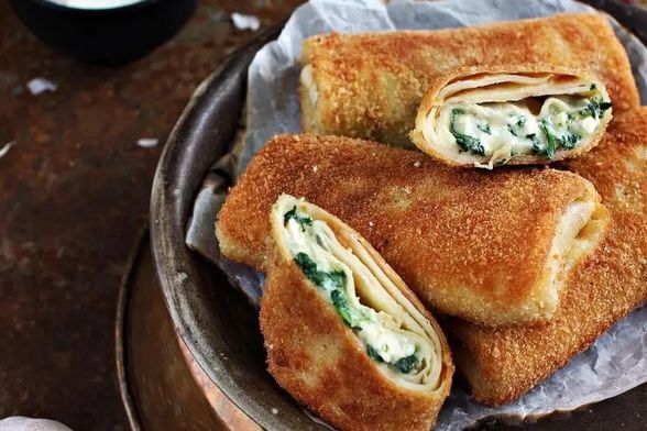 Pohane palačinke sa špinatom i sirom