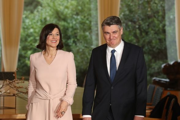 Sanja Musić Milanović i Zoran Milanović na inauguraciji 2020.