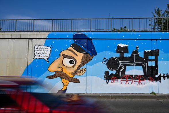 Povodom 50. obljetnice smrti Mate Lovraka ekipa umjetnika iz Grupe Zid oslikala je mural s motivom knjige Vlak u snijegu - 4