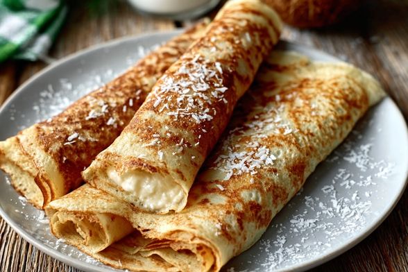 Palačinke s kokosom i bijelom čokoladom