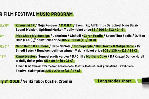 Tabor Film Festival nudi i bogati glazbeni program