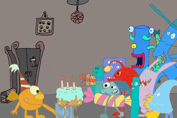 Prizor iz animiranog filma Rođendan čudovišta nastao na jednoj radionici