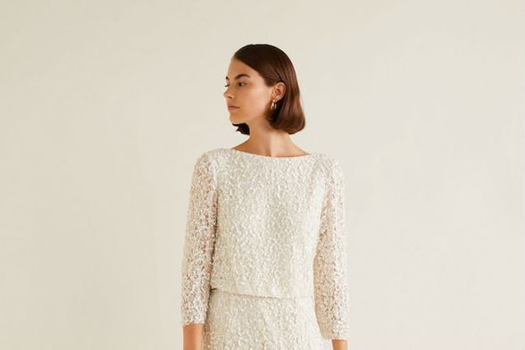 Mango haljina s vezom i šljokicama - 1499,90 kuna (Foto: Mango)