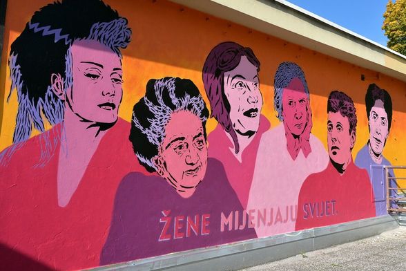 Mural Žene mijenjaju svijet na zagrebačkom Ribnjaku