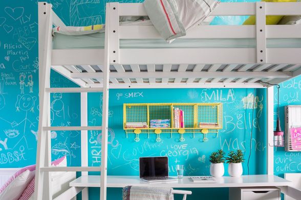 Krevet na kat za dječju sobu ispod kojeg se može staviti radni stol - 8