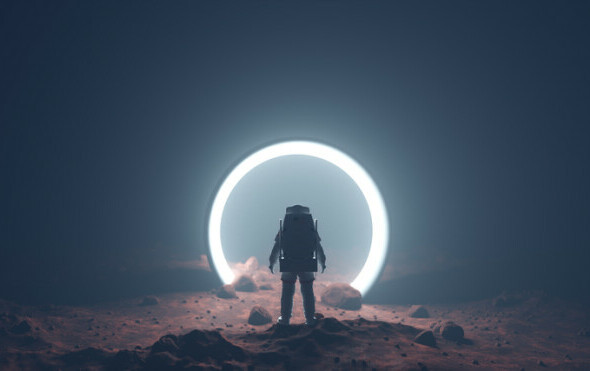 Astronaut na nepoznatom planetu, ilustracija