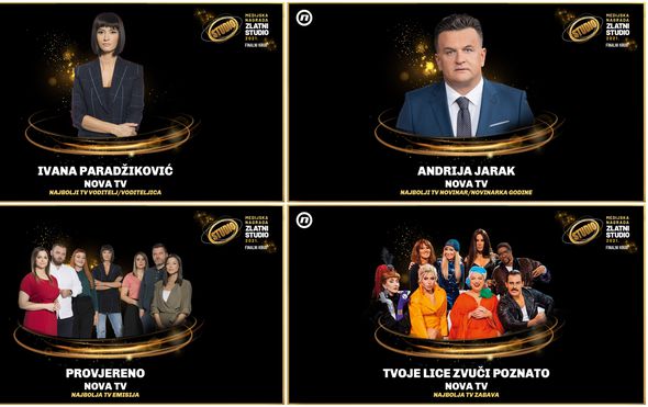 Finalisti Nove TV za nagradu Zlatni studio Jutarnjeg lista