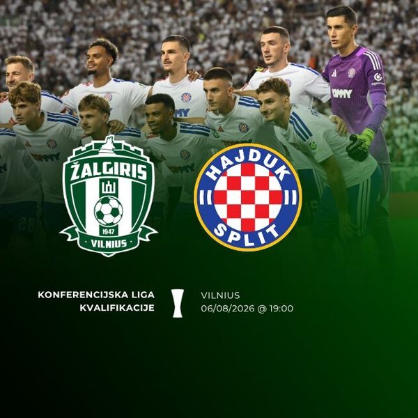 UŽIVO ŽALGIRIS - HAJDUK: GOOL! Bivši hajdukovac sjajnim golom smanjio prednost Bijelih