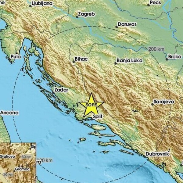 Potres magnitude 3,1 kod Splita