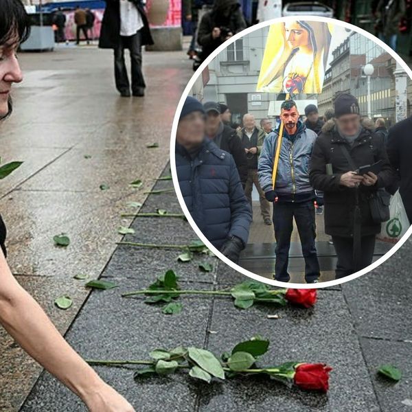 Toni Kumerle, desničarski glazbenik i klečavac gazio je ruže koje predstavljaju ubijene žene u Hrvatskoj