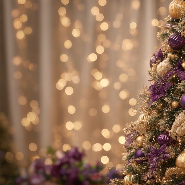 Ideje za božićno uređenje doma u ljubičasto-zlatnoj kombinaciji