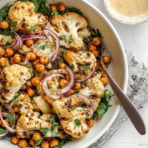 Recept za zimsku salatu s pečenom cvjetačom i slanutkom