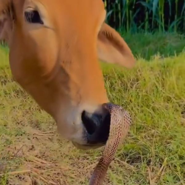 Susret između krave i kobre završio iznenađenjem, nitko nije očekivao ovakav rasplet