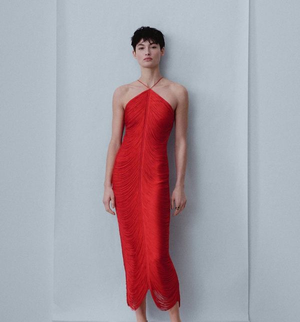 Mango midi haljina s resama