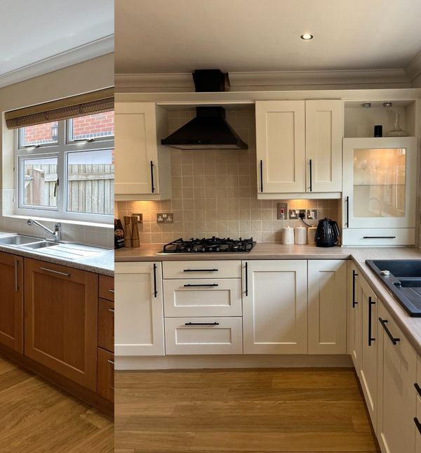 Prije i nakon renovacije kuhinje Amber i Dana Morrisa
