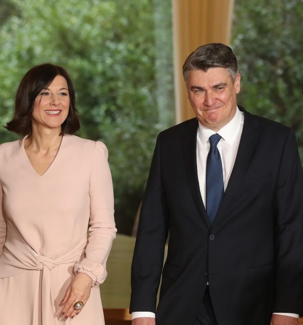 Sanja Musić Milanović i Zoran Milanović na inauguraciji 2020.