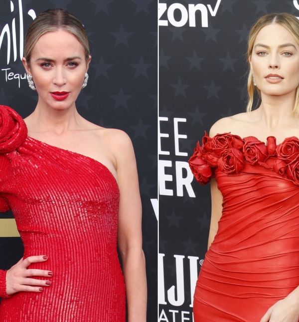 Margot Robbie i Emily Blunt na Critics Choice Awards u crvenim haljinama s 3D ružama