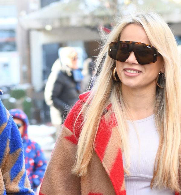 Zagrebačka street stylerica u kaputu efektnog geometrijskog uzorka