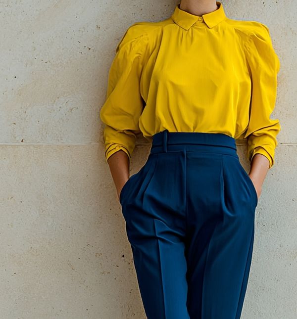 Poslovna kombinacija s plavom i žutom bojom