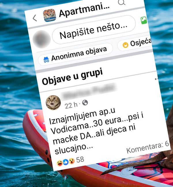 Oglas za iznajmljivanje apartmana u Vodicama