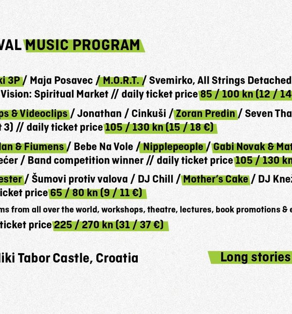 Tabor Film Festival nudi i bogati glazbeni program